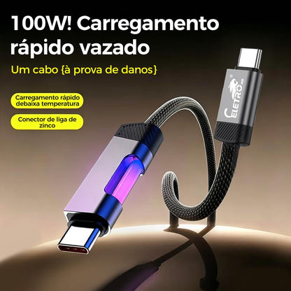 Cabo de carregamento rápido PD com luzes RGB da Vapto