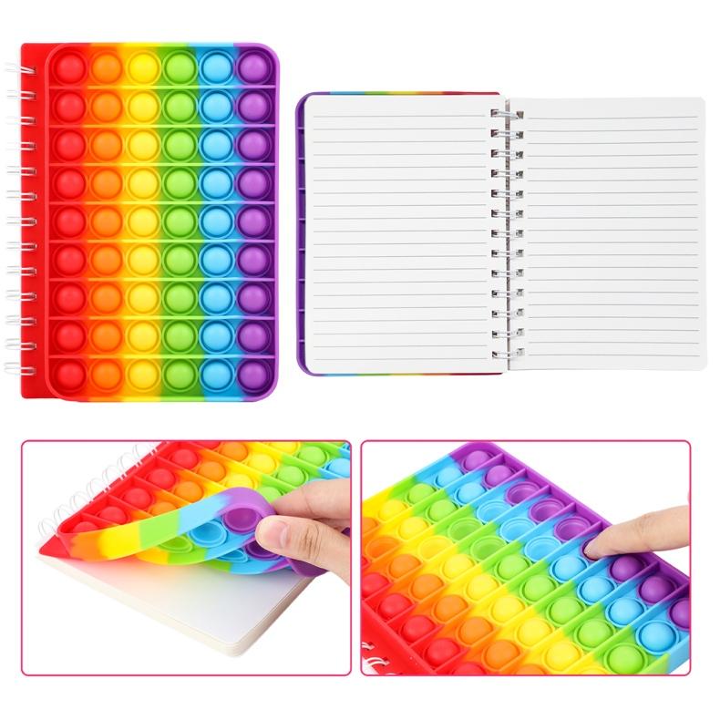 Caderno de exercícios A5 com 80 páginas e capa Pop It antiestresse da Vapto