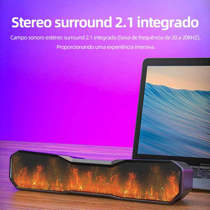 Caixa de som Bluetooth portátil com luz RGB da Vapto