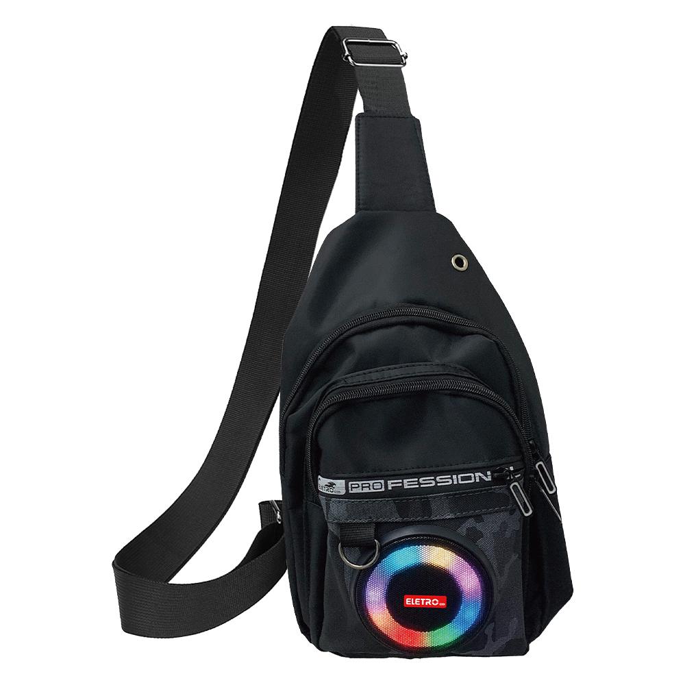 Caixa de som portátil estilo mochila com luz RGB, graves potentes e resistência à água da Vapto