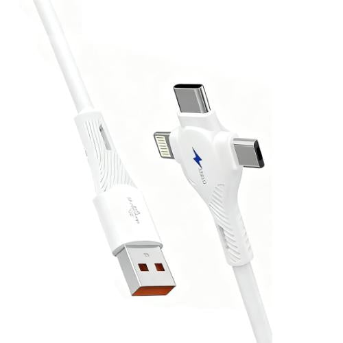 Carregador de carro retrátil de 120 W, 4 em 1, com luz LED para iPhone e Android da Vapto