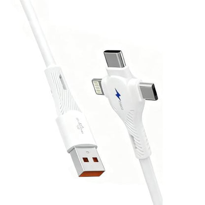 Carregador de carro retrátil de 120 W, 4 em 1, com luz LED para iPhone e Android da Vapto