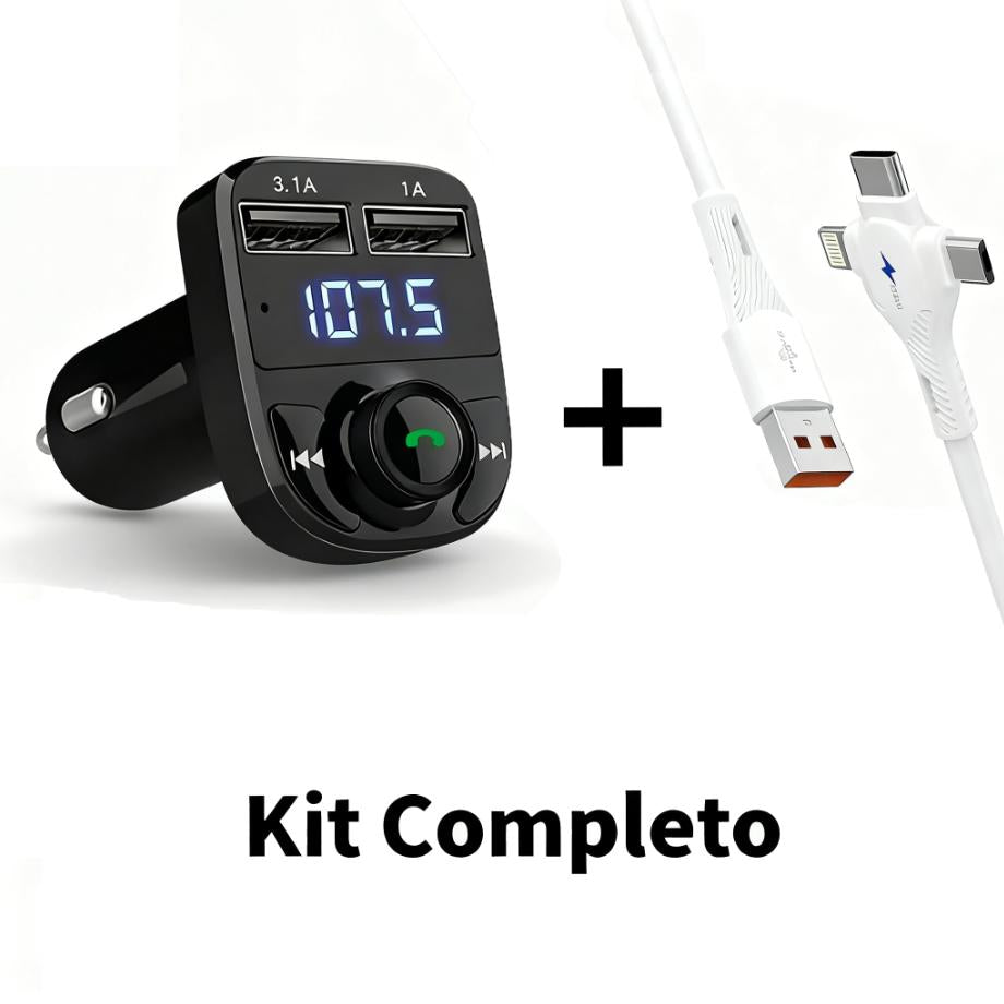 Carregador de carro retrátil de 120 W, 4 em 1, com luz LED para iPhone e Android da Vapto