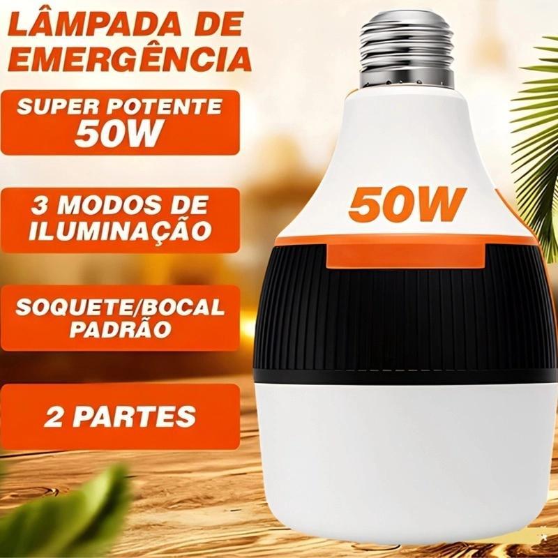 Lâmpada LED de Emergência Sem Fio Bivolt Heype - Super Bulbo Branco Frio