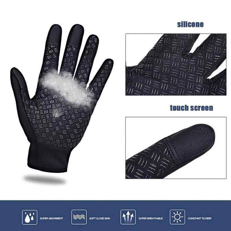 Luva Masculina de Ciclismo para Inverno com Forro Térmico e Impermeável