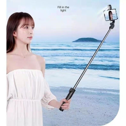 Bastão de Selfie com Tripé Retrátil, Luz LED e Controle Bluetooth para Celular