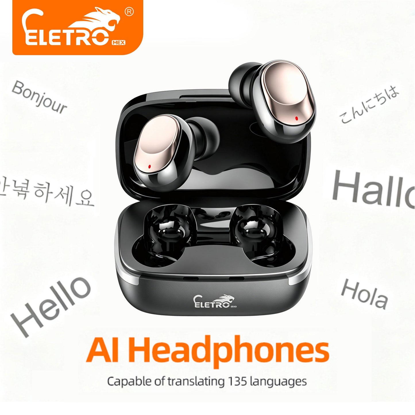 ELETRO Fone Bluetooth A6S Pro com Cancelamento de Ruído e À Prova D'Água