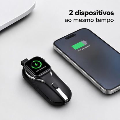 Mini Carregador Emergencial 2 em 1 Portátil com Chaveiro – iPhone ou Android