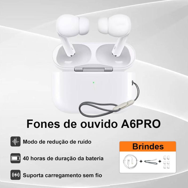 Fone de Ouvido Bluetooth Esportivo Intra-Auricular com Cancelamento de Ruído