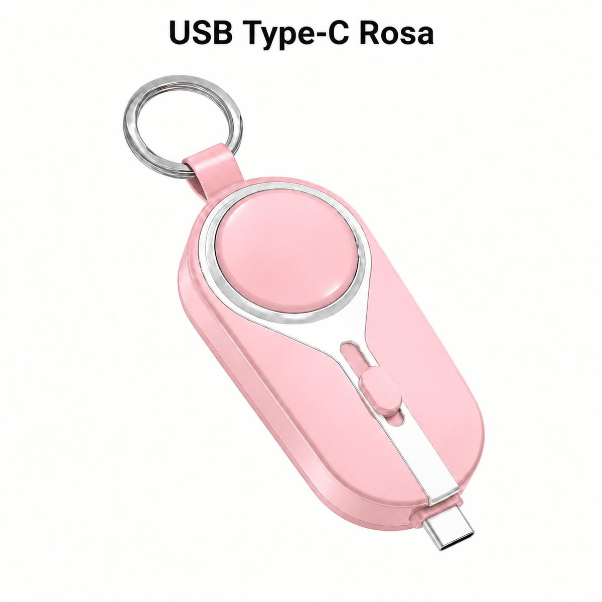 Mini Carregador Emergencial 2 em 1 Portátil com Chaveiro – iPhone ou Android