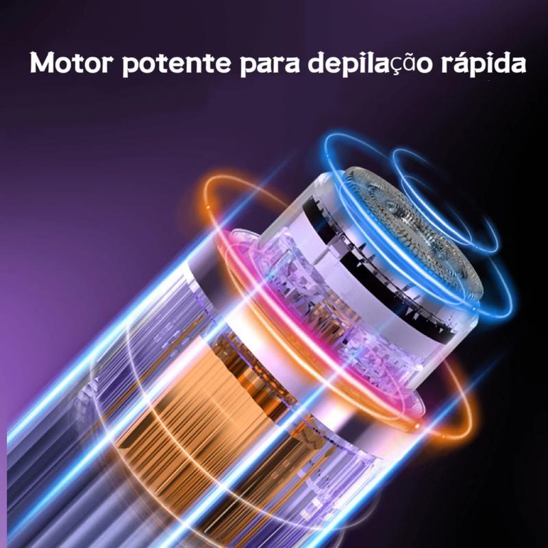 Depilador elétrico portátil com USB e duas cabeças para remoção de pelos da Vapto