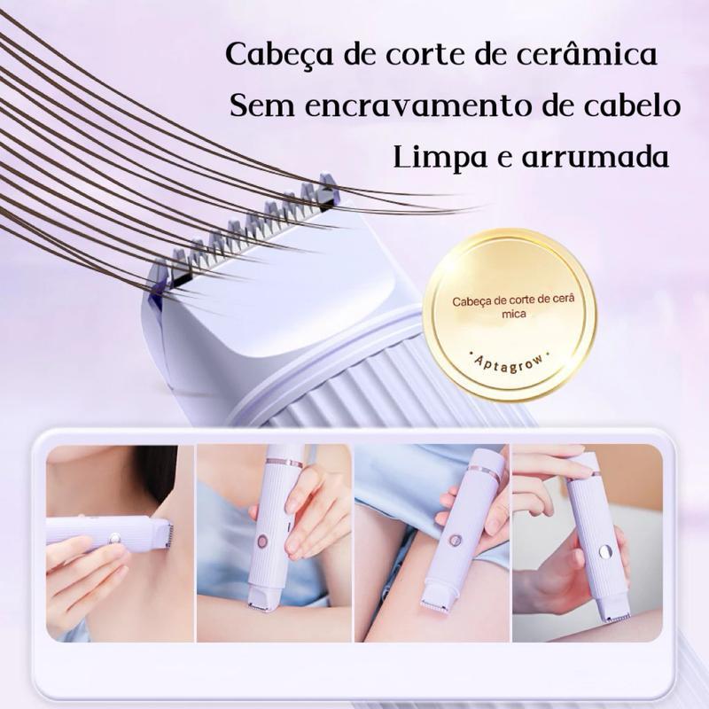 Depilador elétrico portátil com USB e duas cabeças para remoção de pelos da Vapto