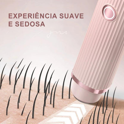 Depilador elétrico portátil com USB e duas cabeças para remoção de pelos da Vapto