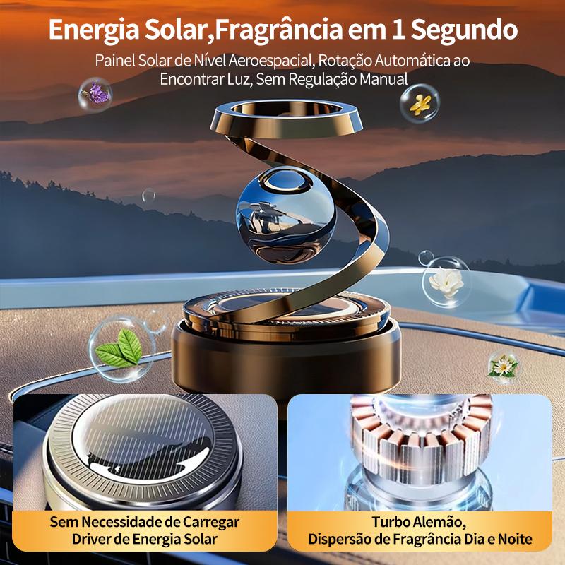 Desodorizador solar rotativo automático para carro com perfume da Vapto