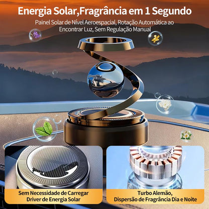 Desodorizador solar rotativo automático para carro com perfume da Vapto