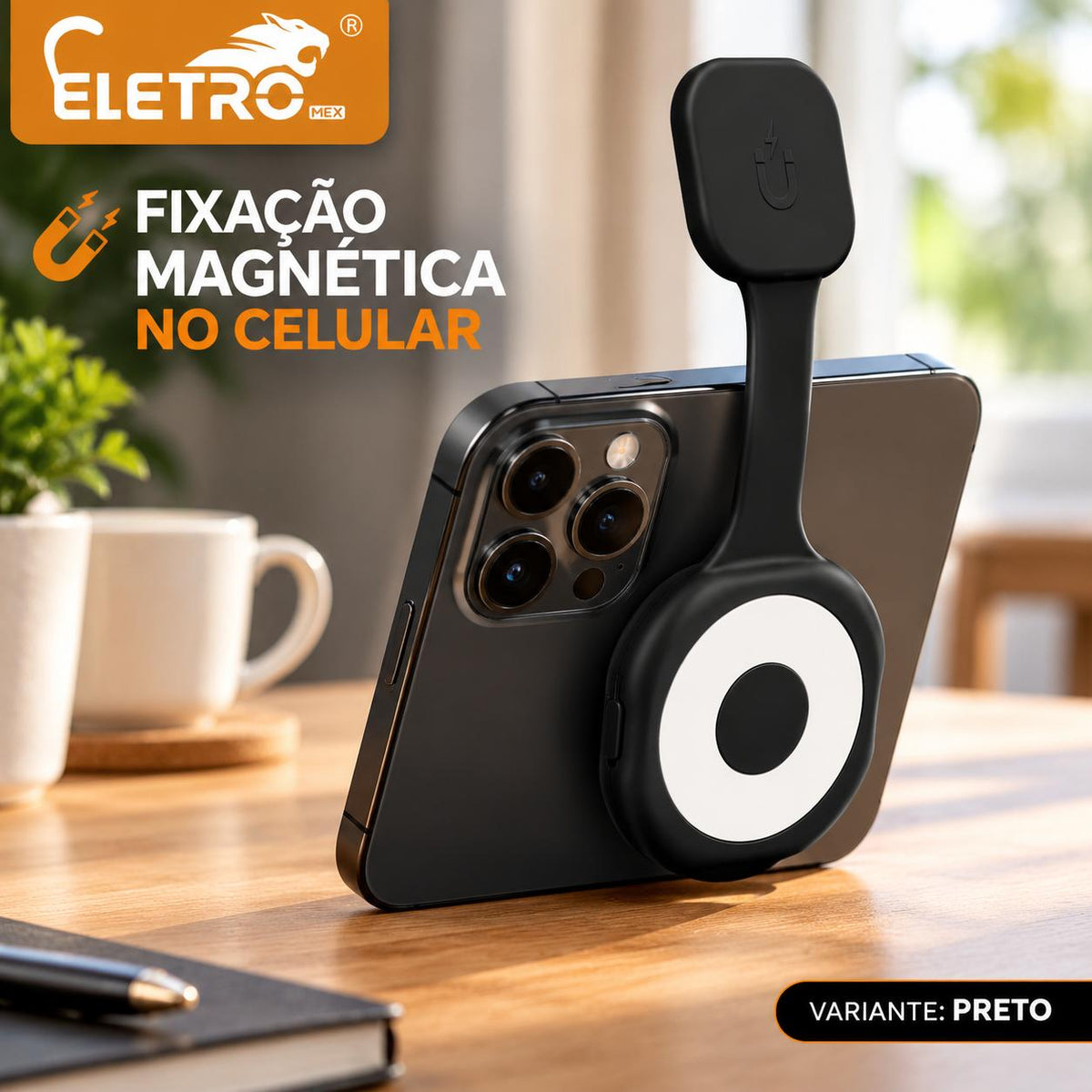 Mini Luz LED RGB Magnética Recarregável para Celular e Câmera