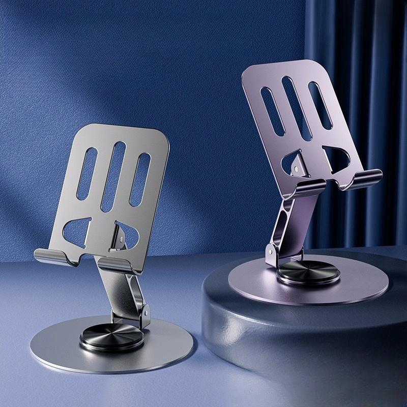 Suporte de Mesa Giratório 360° em Alumínio para Celular e Tablet