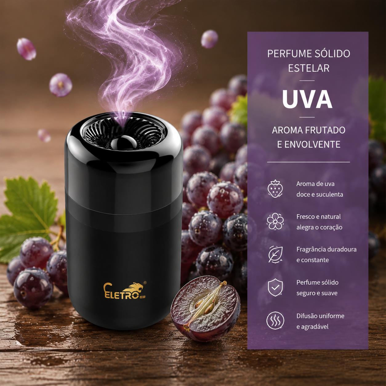 Aromatizador de carro Eletro com perfume sólido de longa duração