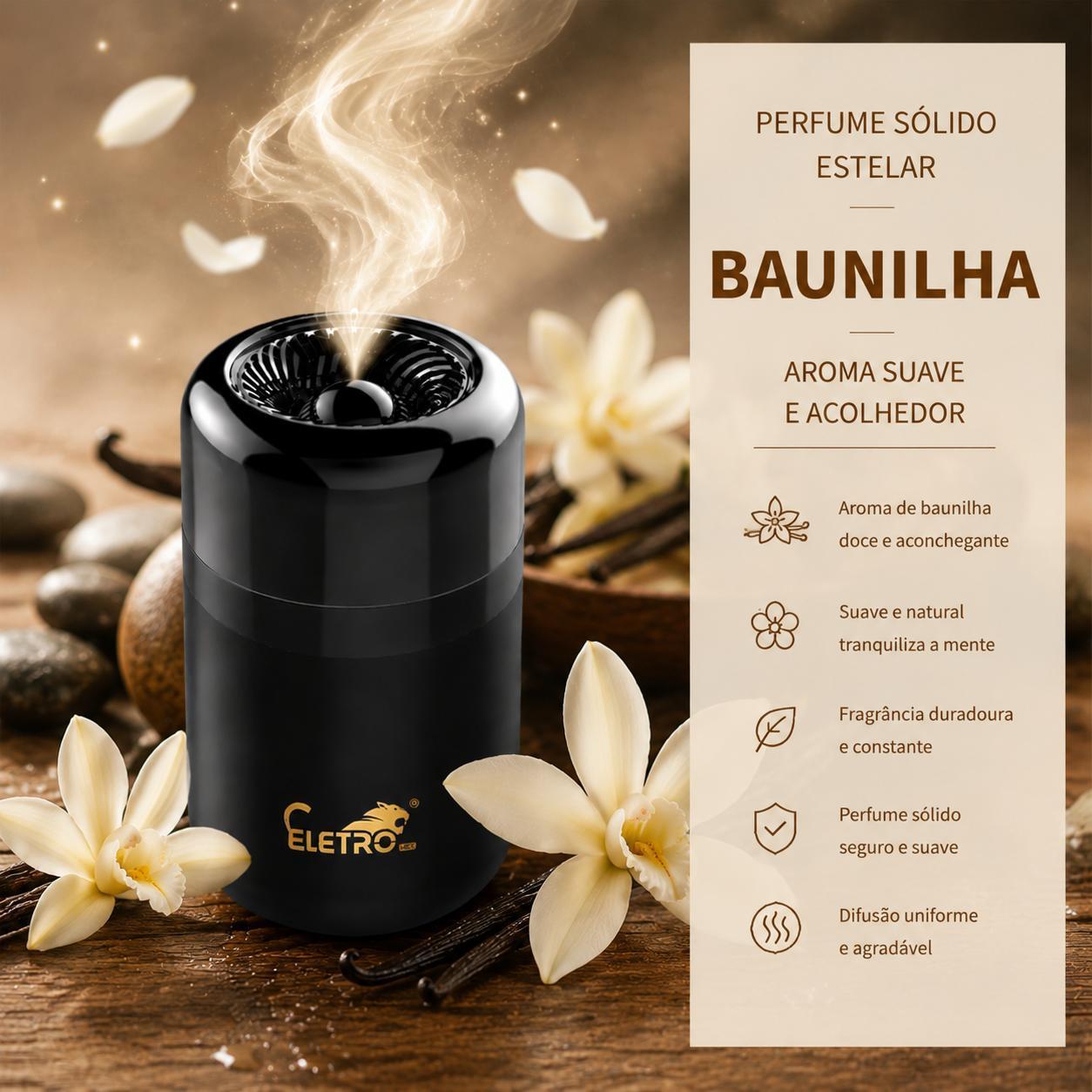 Aromatizador de carro Eletro com perfume sólido de longa duração