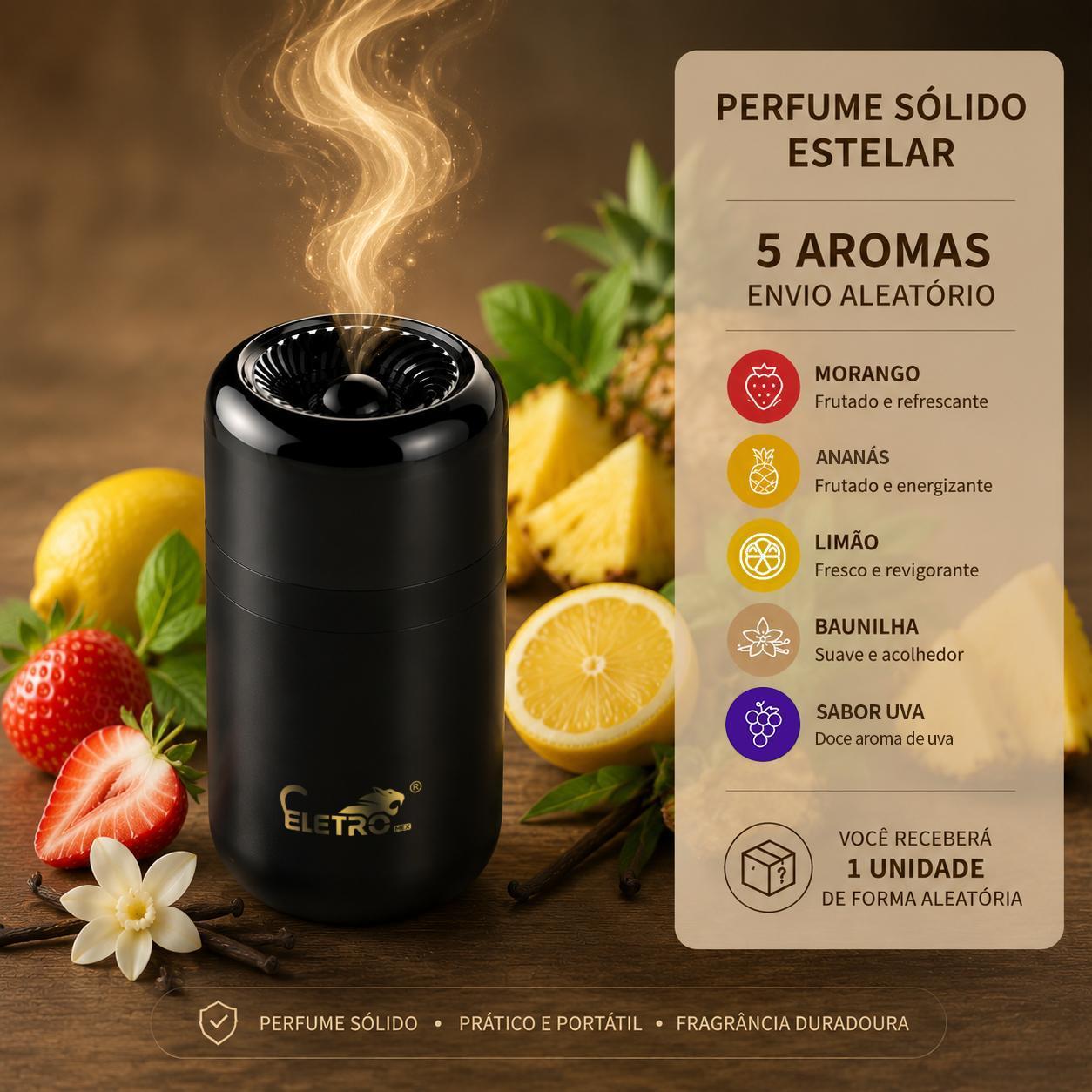 Aromatizador de carro Eletro com perfume sólido de longa duração