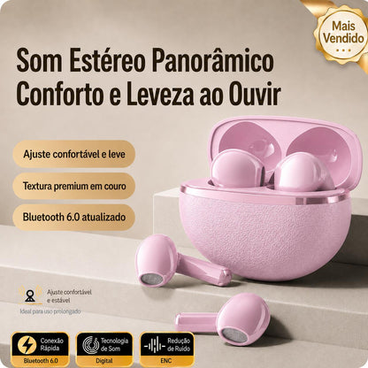 Fone Bluetooth Eletro com cancelamento de ruído ENC e estojo portátil