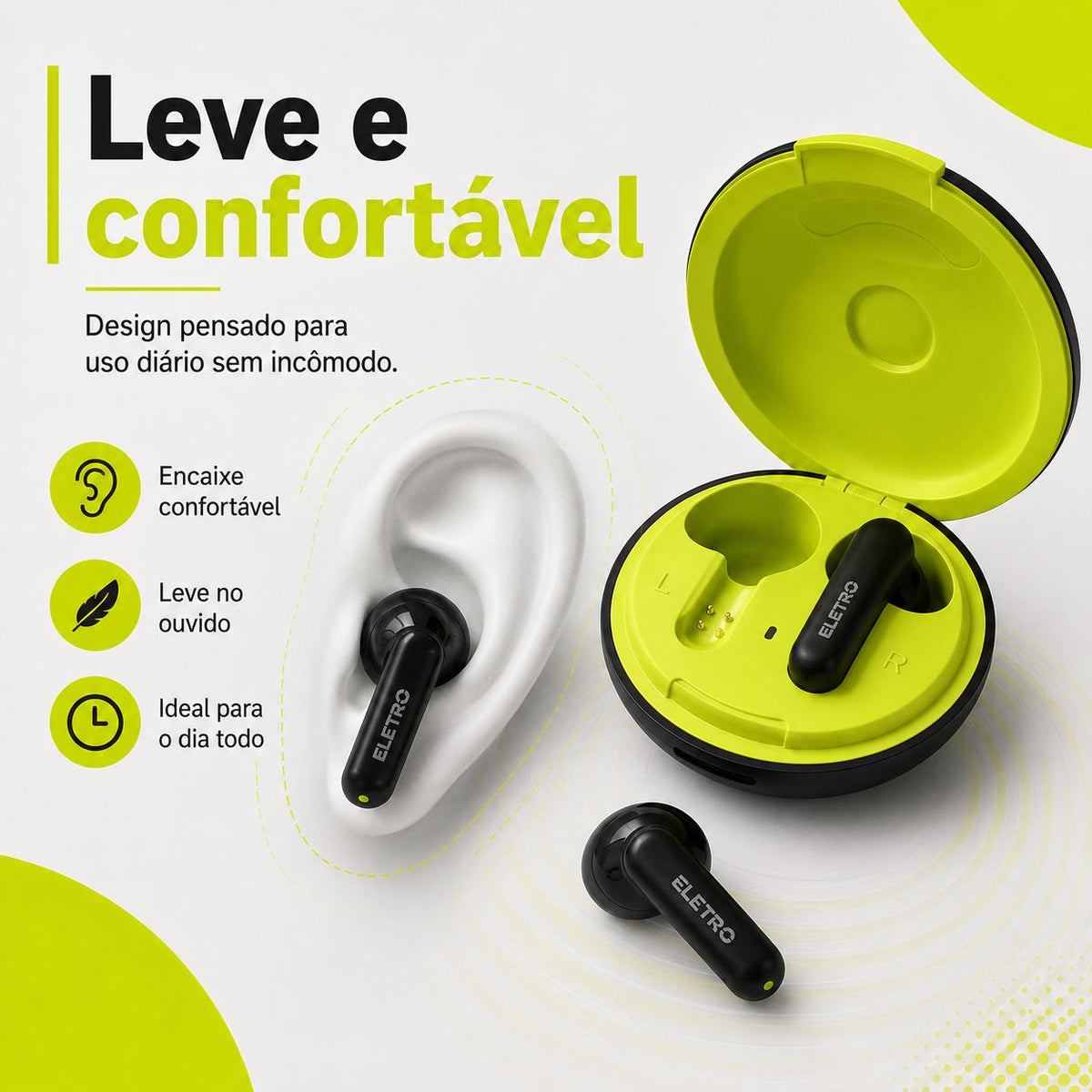 Fone Bluetooth Eletro com cancelamento ativo de ruído da Vapto