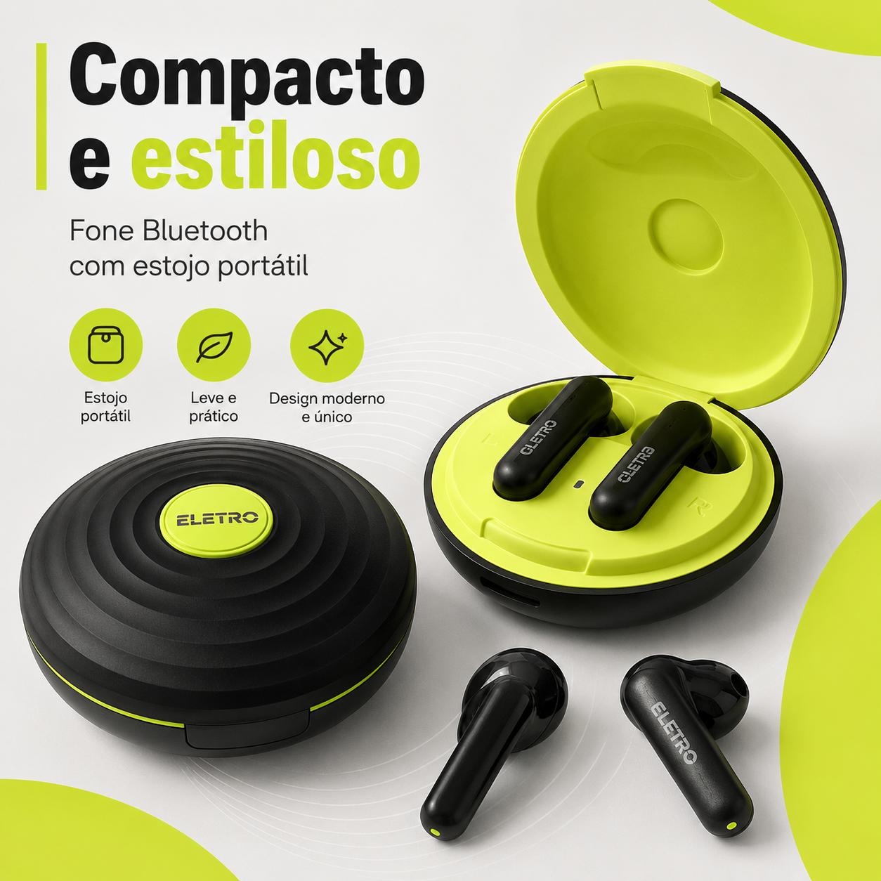 Fone Bluetooth Eletro com cancelamento ativo de ruído da Vapto