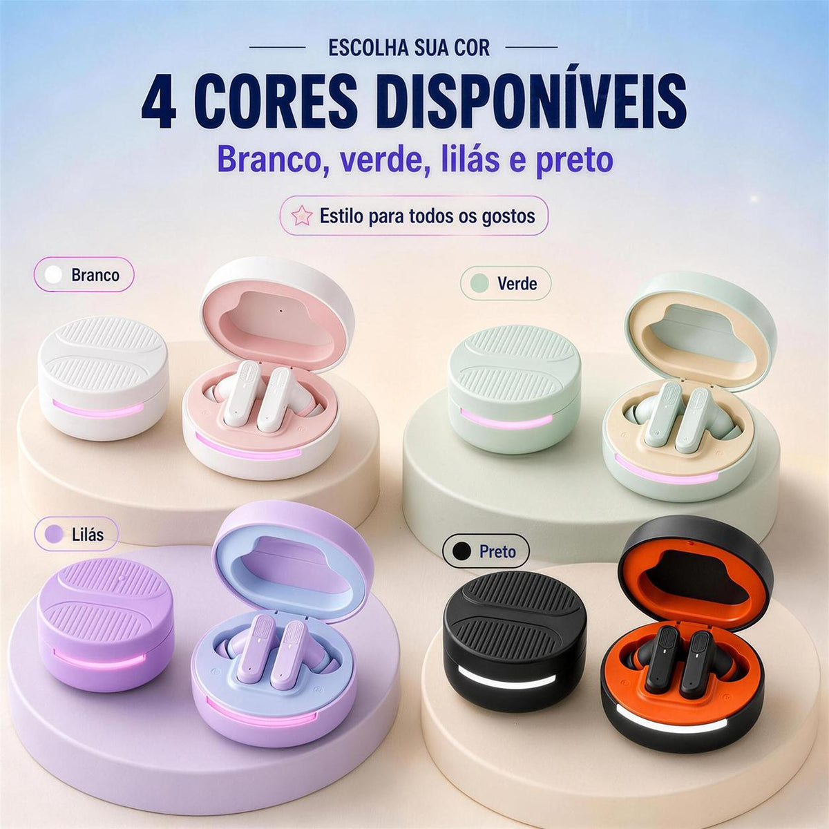 Fone Bluetooth gamer Eletro com baixa latência para jogos e uso sem fio
