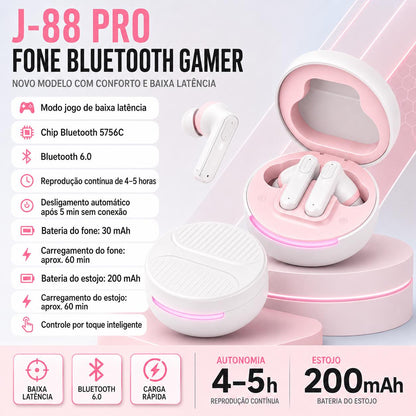 Fone Bluetooth gamer Eletro com baixa latência para jogos e uso sem fio