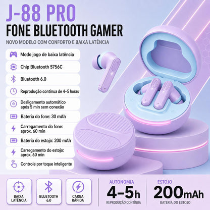 Fone Bluetooth gamer Eletro com baixa latência para jogos e uso sem fio