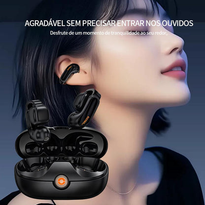Fone Bluetooth open-ear Eletro com clip esportivo para uso sem fio