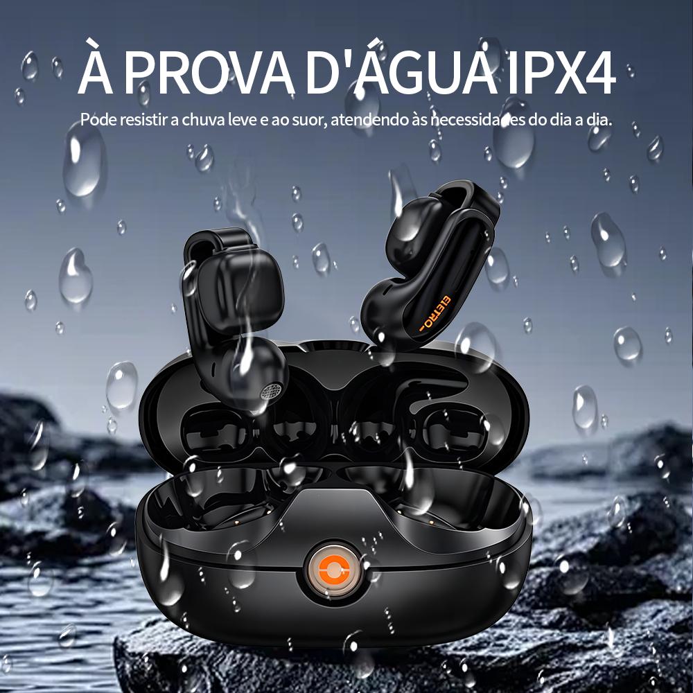 Fone Bluetooth open-ear Eletro com clip esportivo para uso sem fio