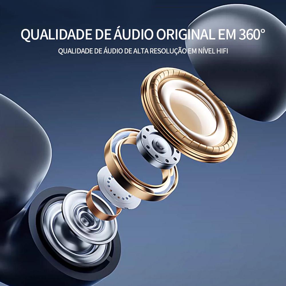 Fone Bluetooth open-ear Eletro com clip esportivo para uso sem fio
