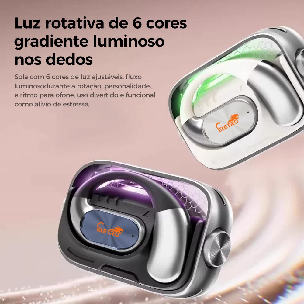 Fone de ouvido sem fio aberto Eletro com Bluetooth para música e chamadas