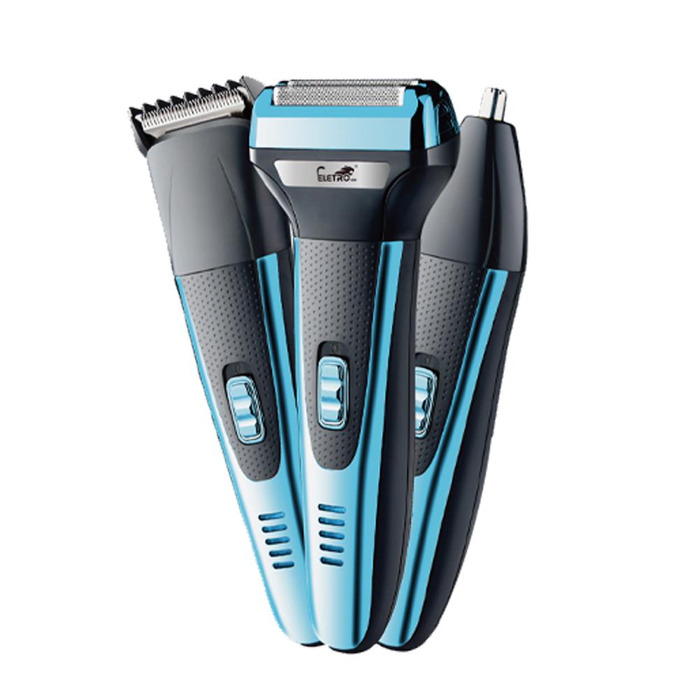Máquina de barbear Eletro 3 em 1 para aparar pelos do cabelo, nariz, barba e corpo da Vapto