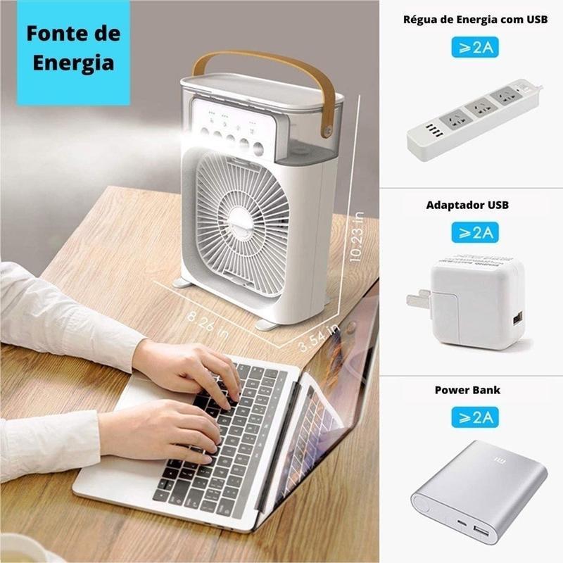 Ventilador USB portátil Eletro com pulverizador e função umidificadora da Vapto