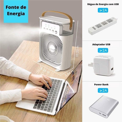 Ventilador USB portátil Eletro com pulverizador e função umidificadora da Vapto