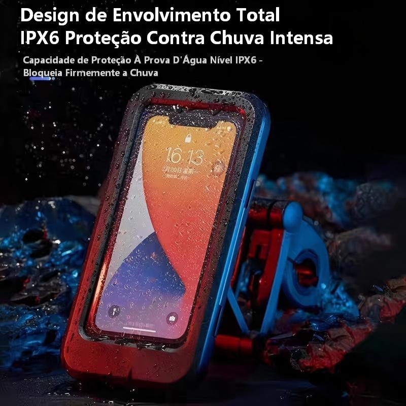 Suporte de celular EletroMex para motocicleta e bicicleta com proteção total da Vapto