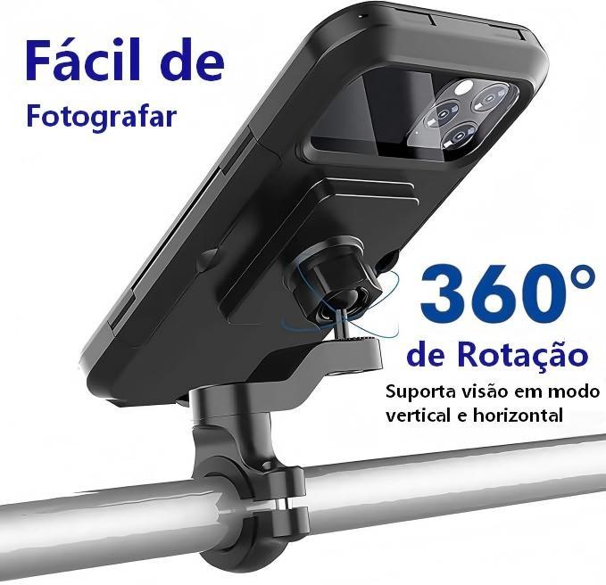 Suporte de celular EletroMex para motocicleta e bicicleta com proteção total da Vapto