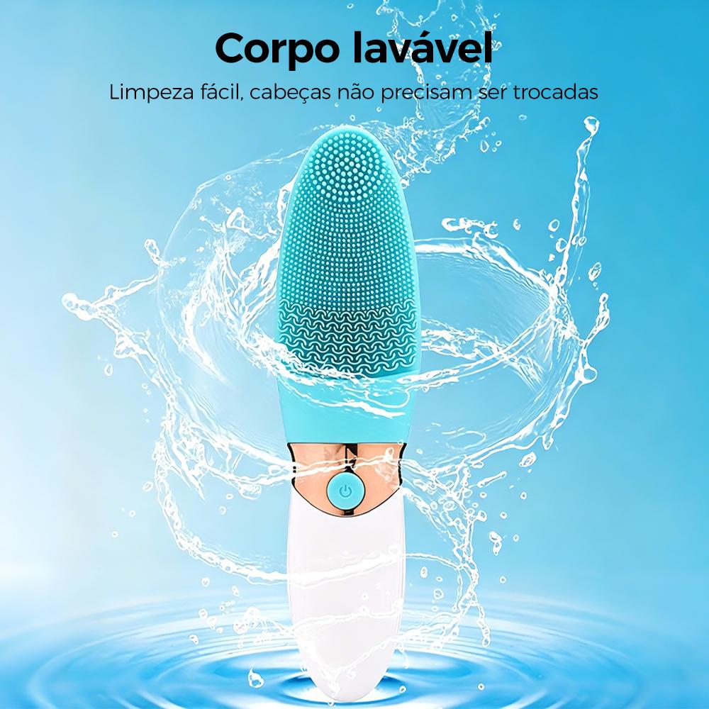 Escova de limpeza facial de silicone com vibração sônica da Vapto