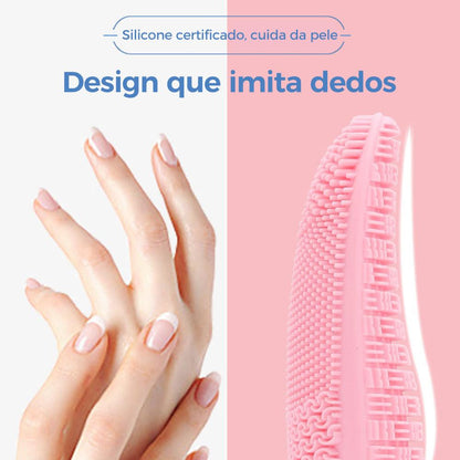 Escova de limpeza facial de silicone com vibração sônica da Vapto