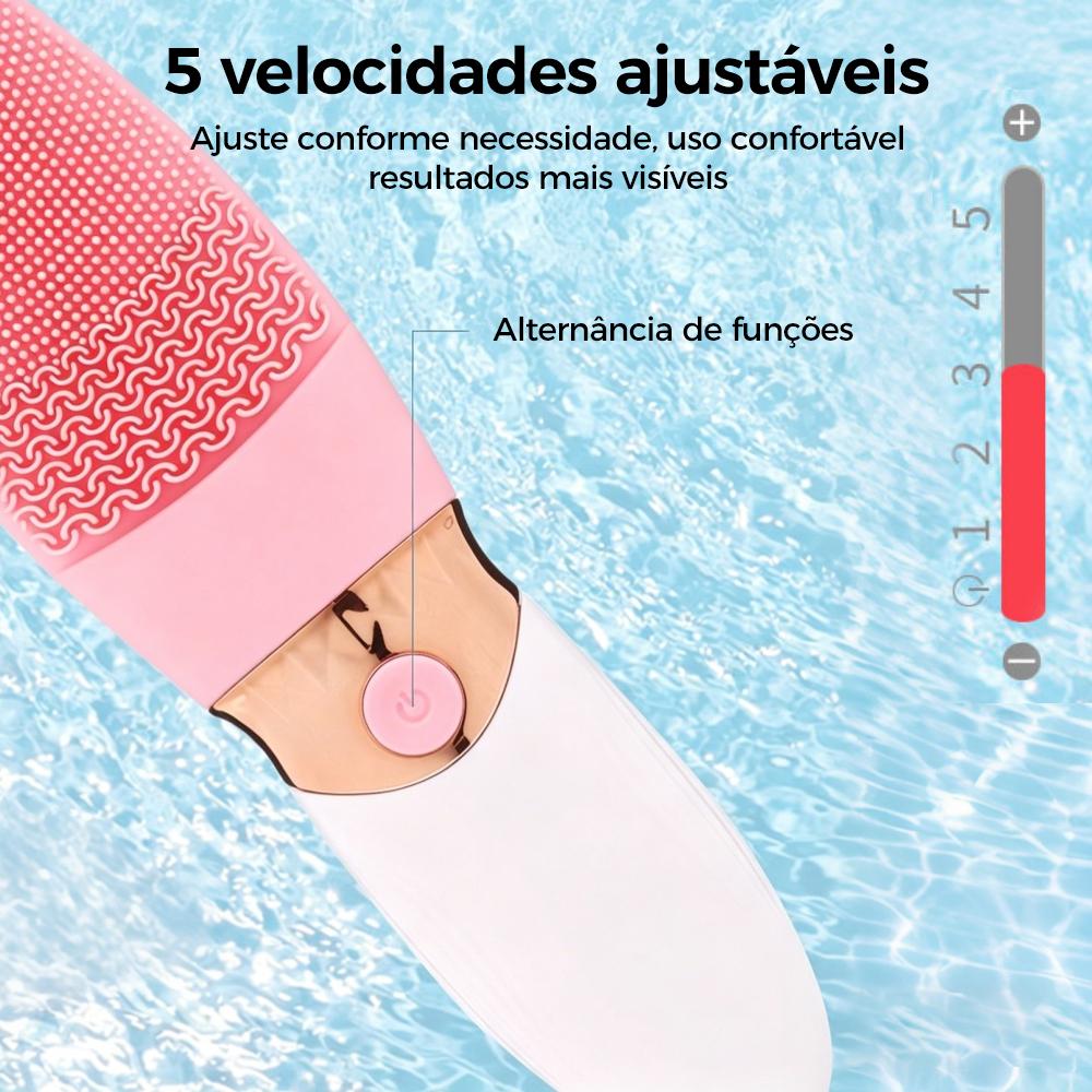 Escova de limpeza facial de silicone com vibração sônica da Vapto