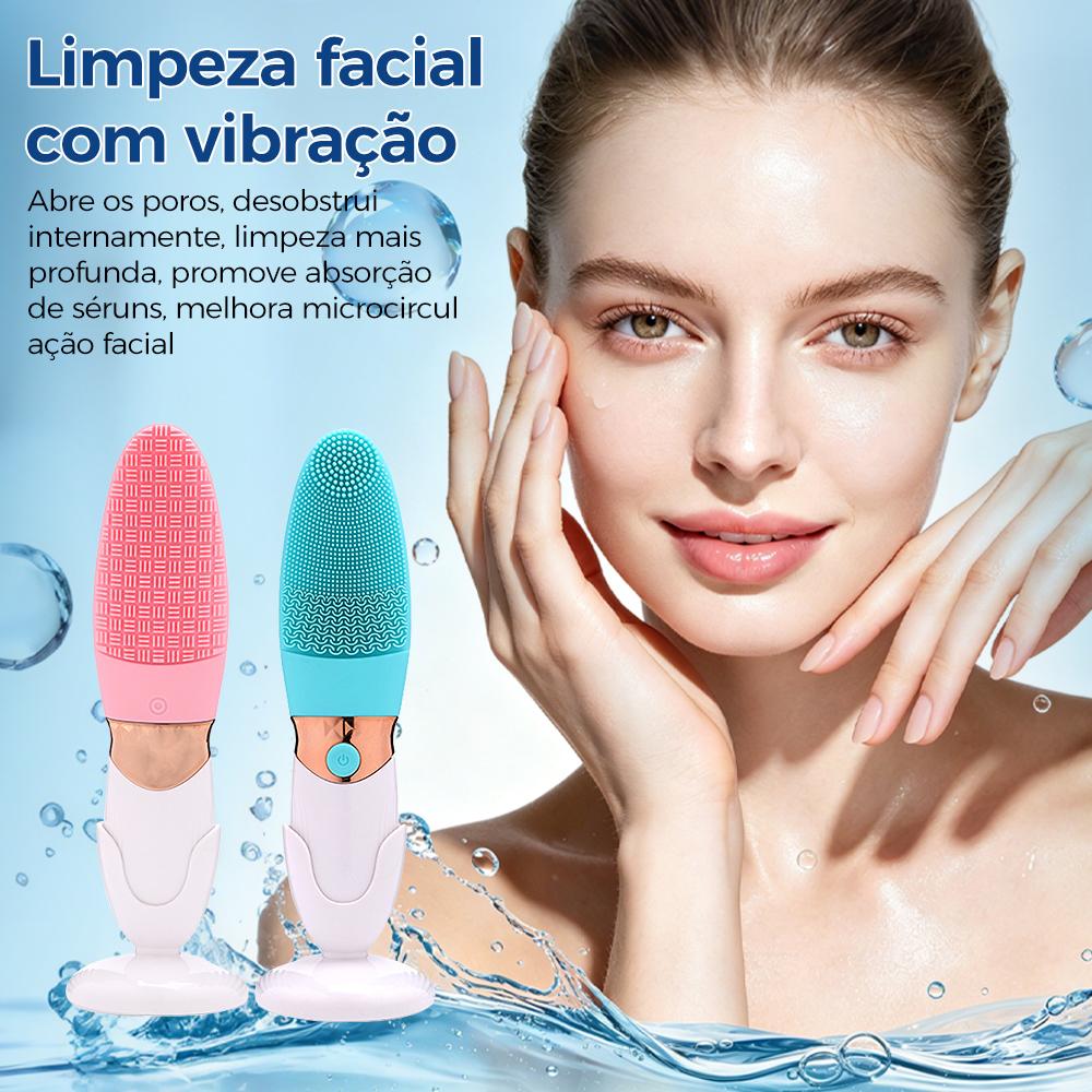 Escova de limpeza facial de silicone com vibração sônica da Vapto