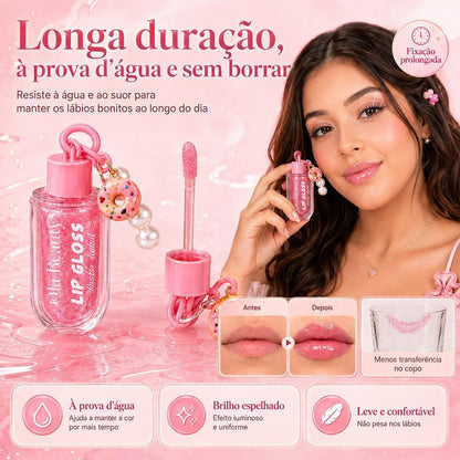 Batom Duo 3 em 1 Matte e Gloss Espelhado Rosa Pêssego – 24h