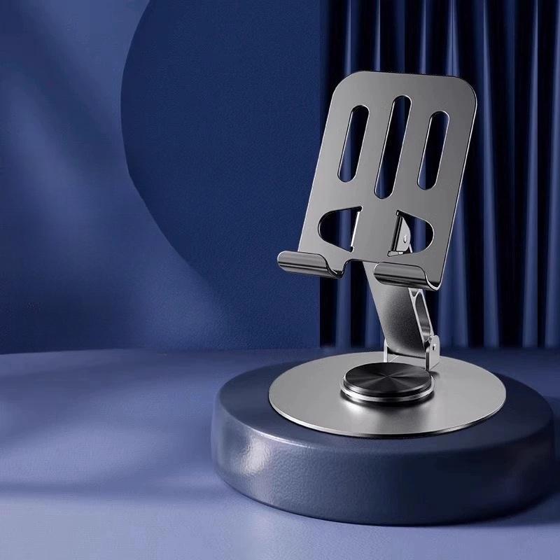 Suporte de Mesa Giratório 360° em Alumínio para Celular e Tablet
