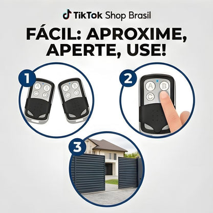 Controle Remoto Copiador ELETRO 433,92MHz para Portão – 4 Botões