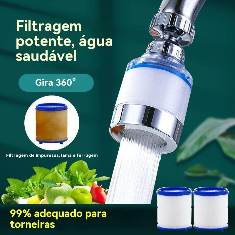 Filtro purificador de água para torneira com rotação de 360 graus da Vapto