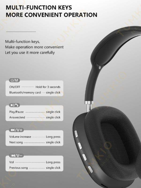 Fone de ouvido Bluetooth over-ear dobrável com subwoofer da Vapto