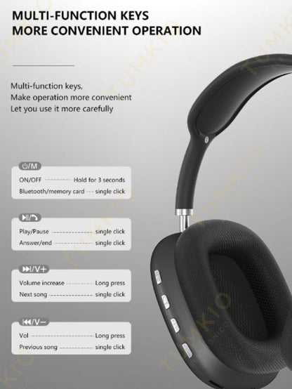 Fone de ouvido Bluetooth over-ear dobrável com subwoofer da Vapto