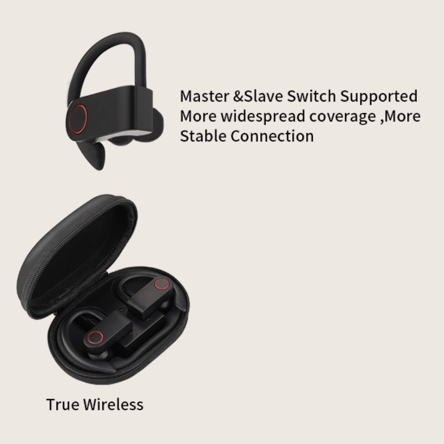 Fone Bluetooth TWS esportivo com proteção IPX5 e cancelamento de ruído da Vapto